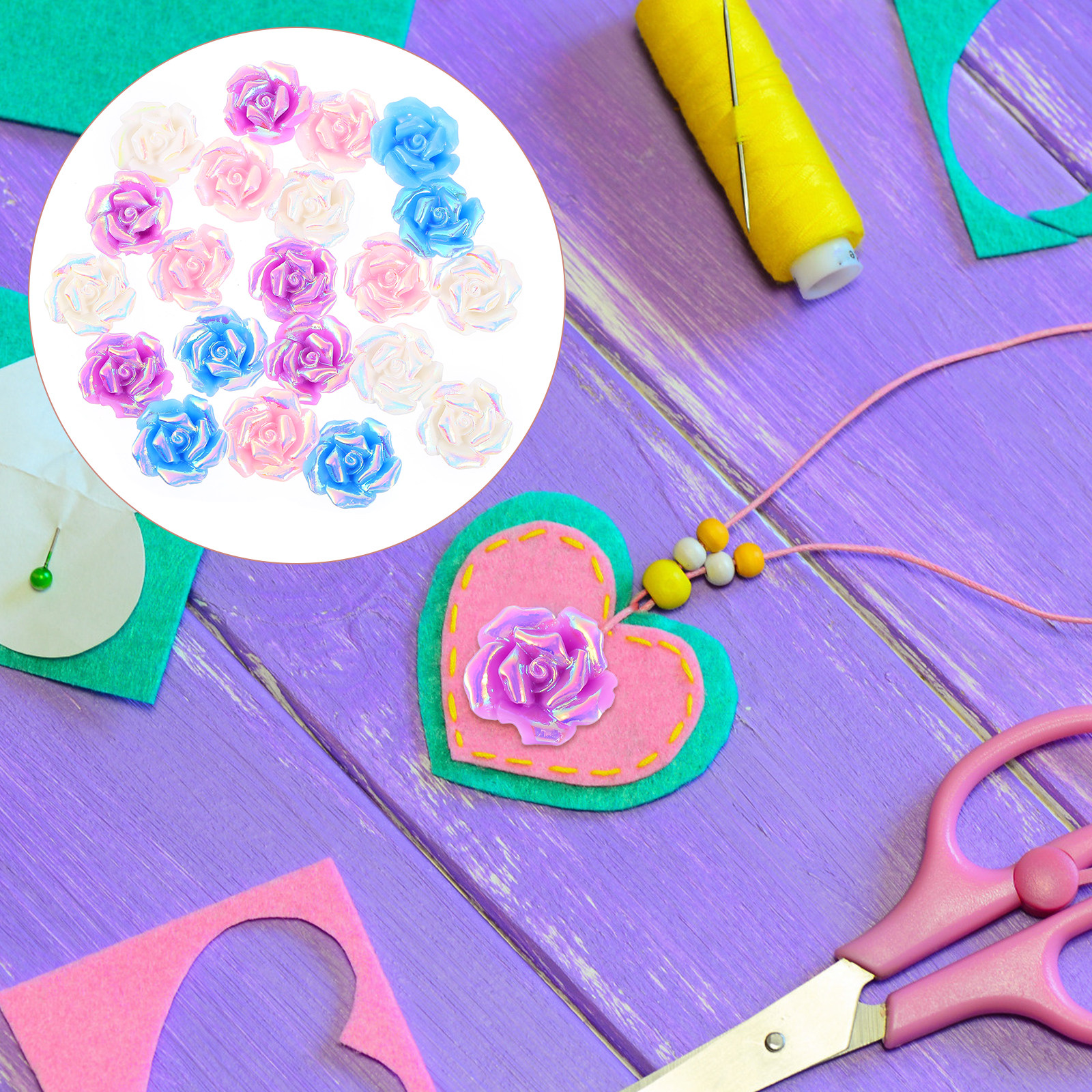 Embellishment Crafts - 20Pcs Rose Flower Phone Case Accessories