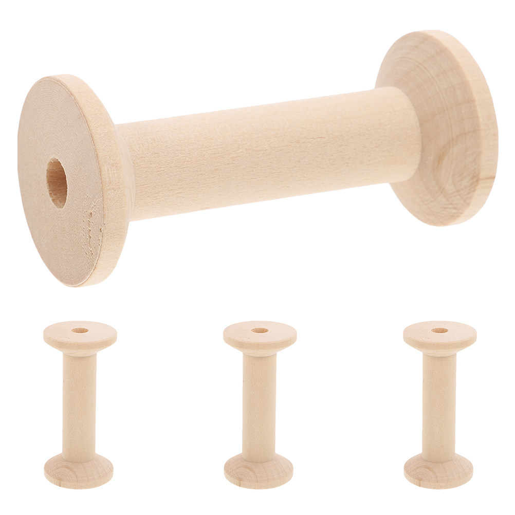 4Pcs Wooden Thread Spools Set  – Embroidery Craft recenzja i cena