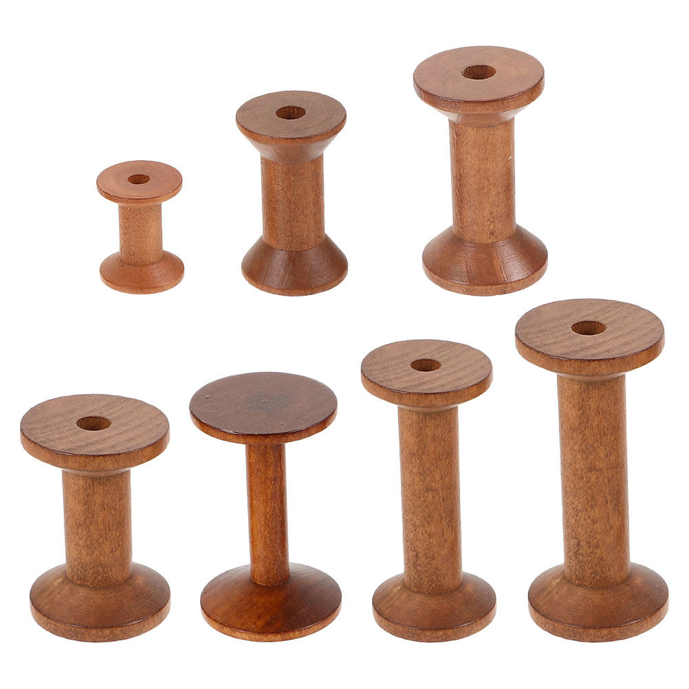 7Pcs Wooden Thread Spools Empt – Embroidery Craft recenzja i cena