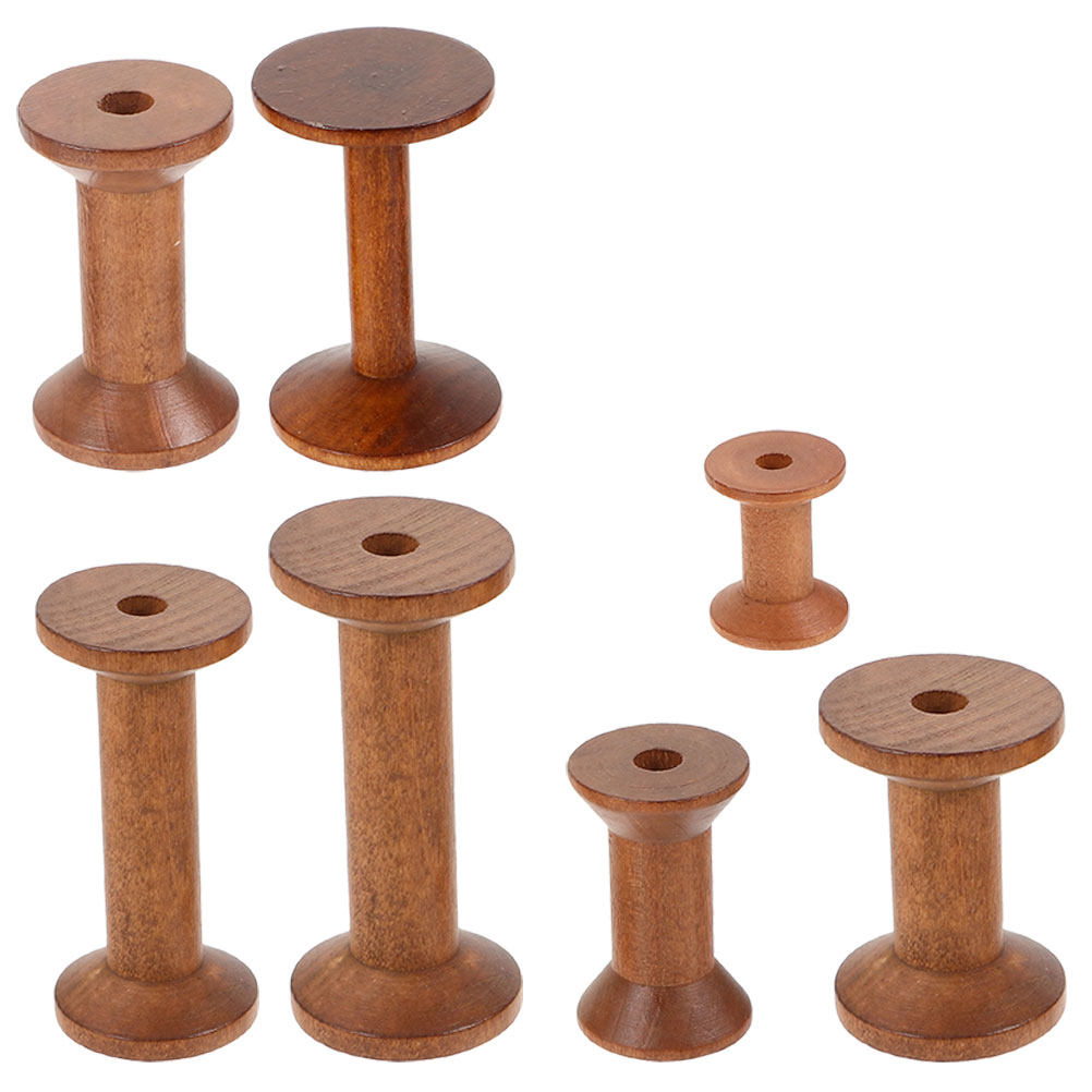 7Pcs Wooden Thread Spools Empt – Embroidery Craft recenzja i cena