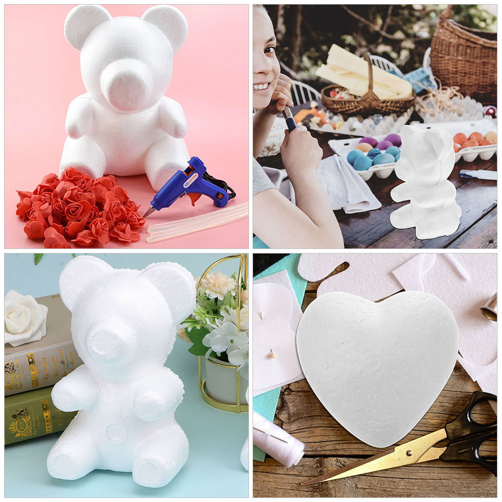 2Pcs White Foam Bear Ornament  – Embellish Craft recenzja i cena