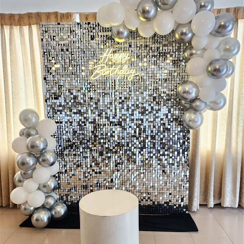 18Pcs Silver Shimmer Wall Pane – Sequin Fabric Panel recenzja i cena
