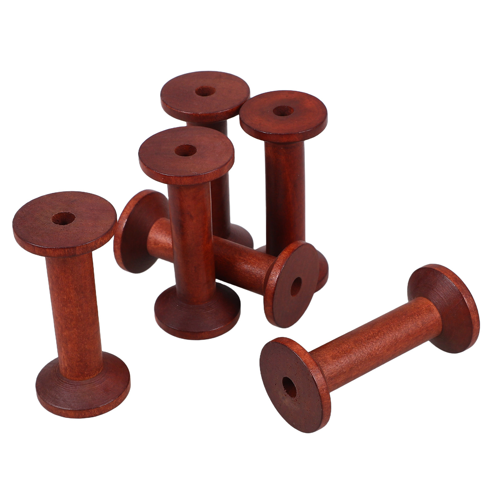 6Pcs Smooth Wood Thread Spools – Embroidery Craft recenzja i cena