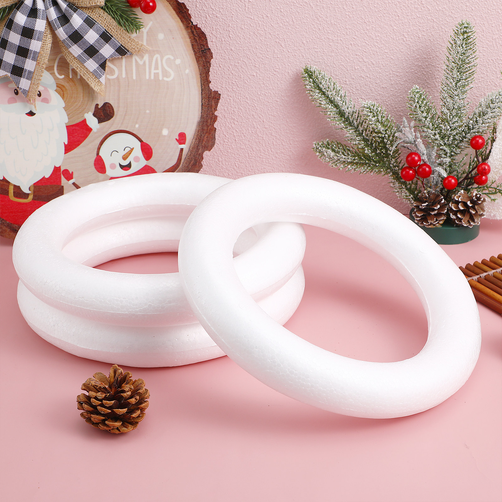 3Pcs White Foam Wreath Circle  – Embellish Craft recenzja i cena