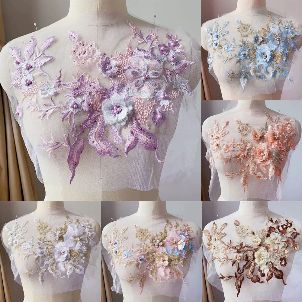 3D Flowers Beaded Lace Fabrics – Embellishments For Scrapbooking recenzja i cena