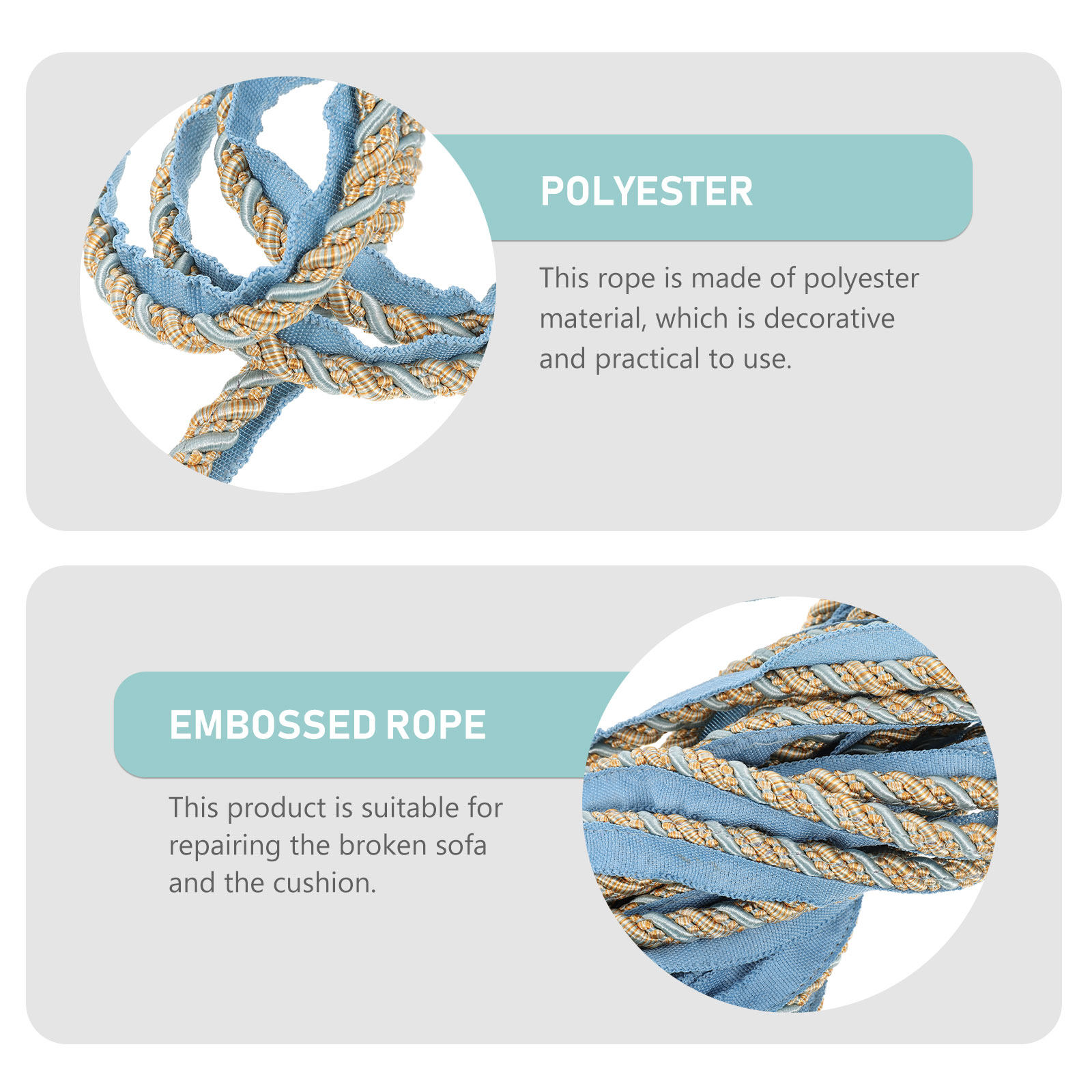 Decorative Sofa Cushion Rope P – Cord Trim Twisted recenzja i cena