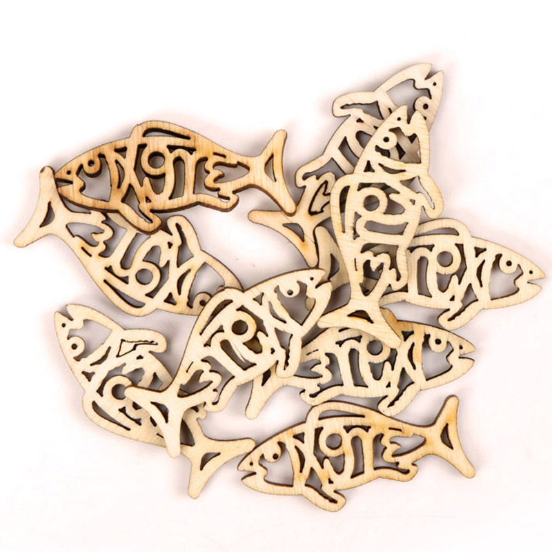 Wooden Cute Fish Shape Arts Pa – Embellishments For Scrapbooking recenzja i cena