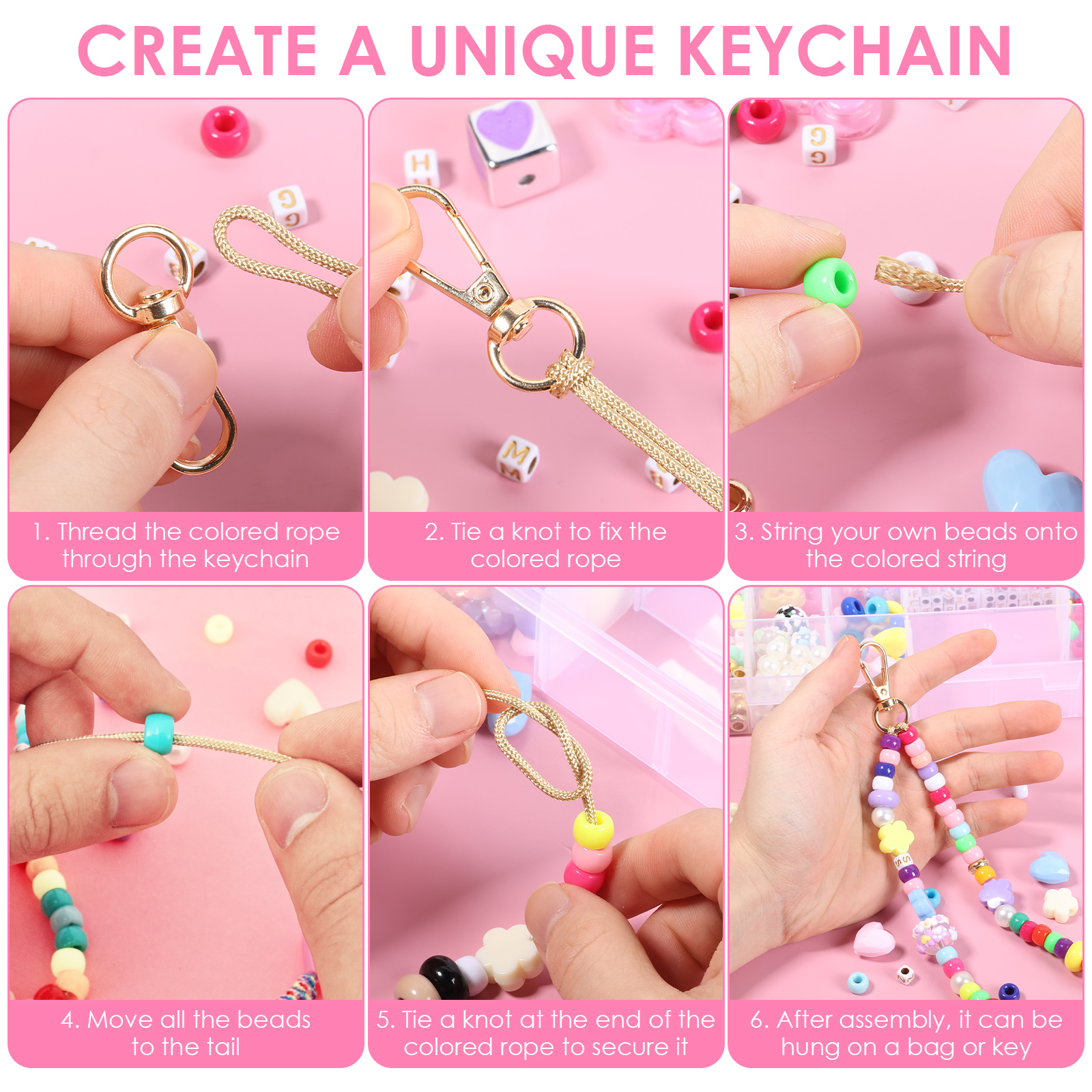 421PCS Beaded Keychain Making  – Embellishment Crafts recenzja i cena