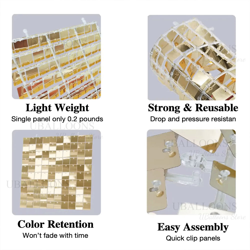 Iridescent Silver Shimmer Wall – Sequin Fabric Panel recenzja i cena