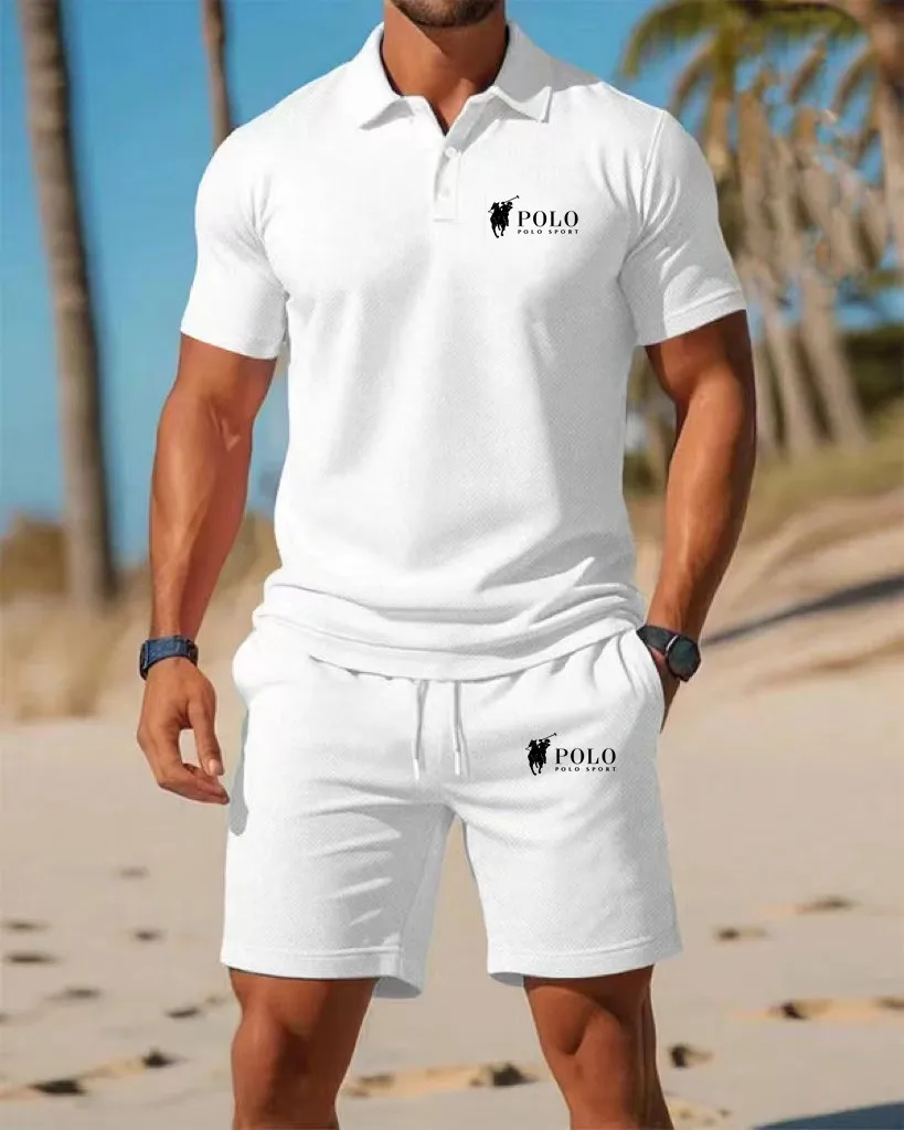 Men's Polo Shirt Set Summer Qu – Embellish Knit recenzja i cena