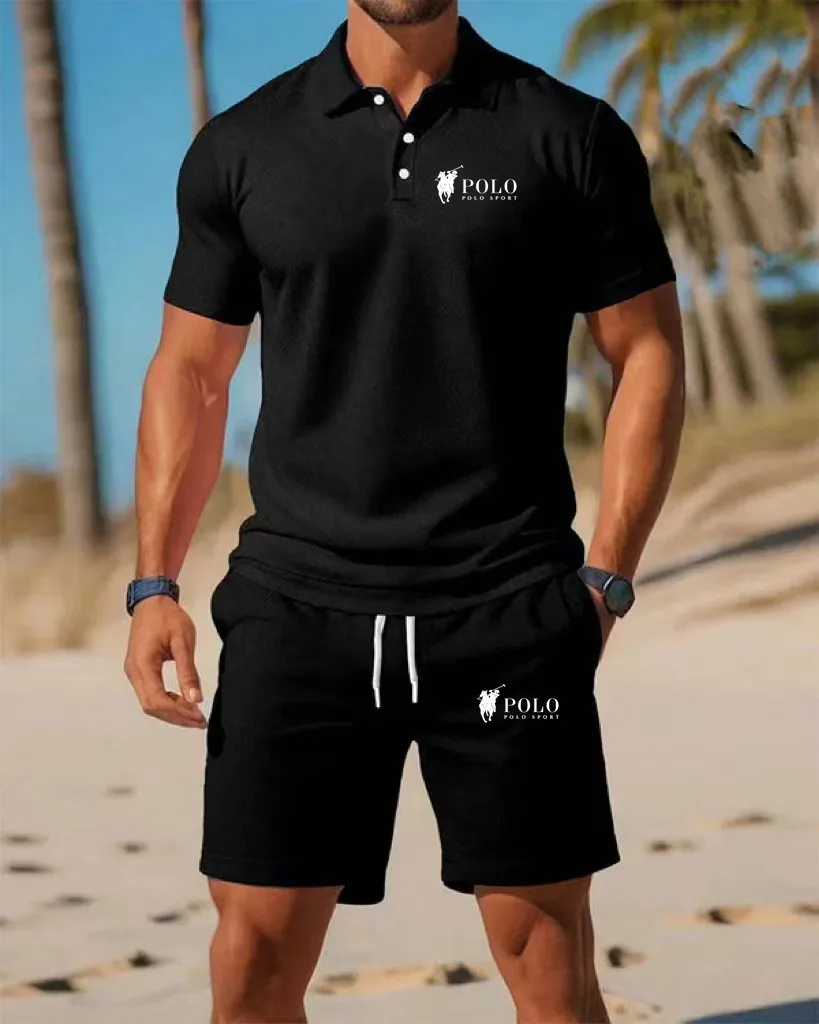 Men's Polo Shirt Set Summer Qu – Embellish Knit recenzja i cena