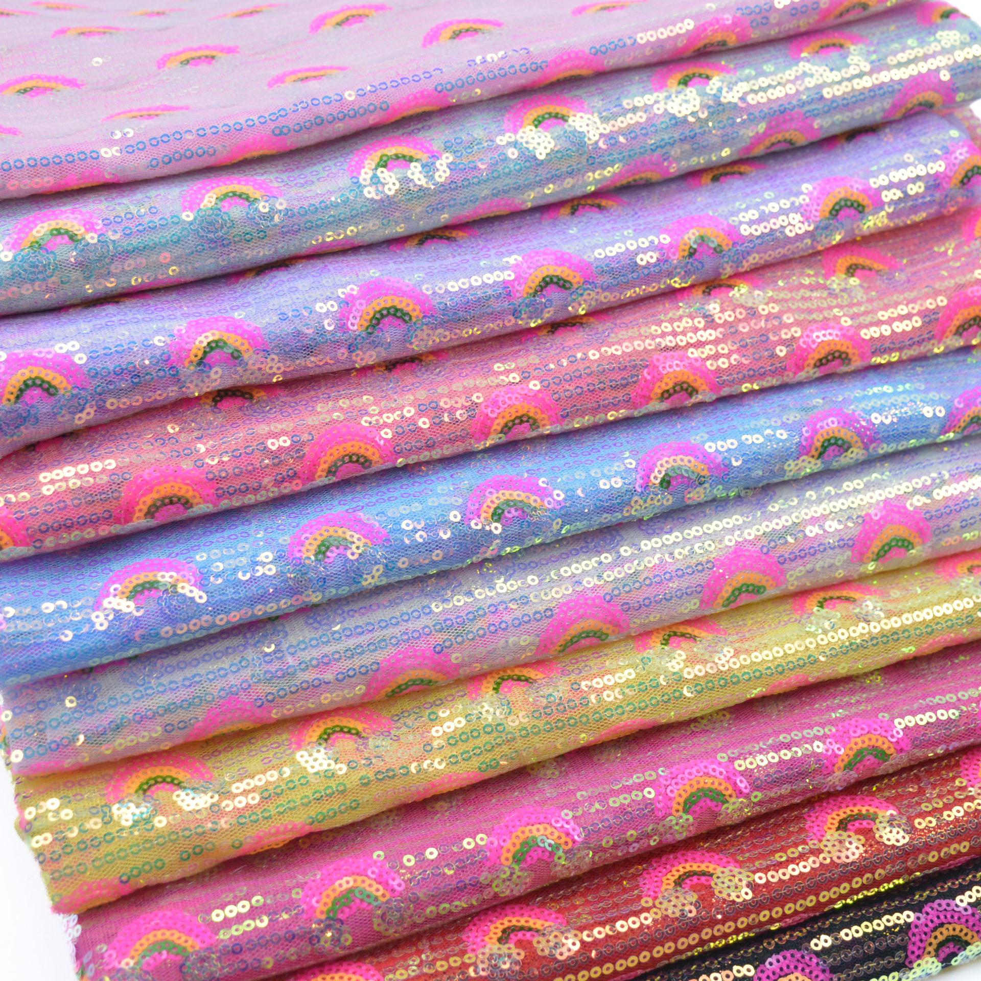 3mm Rainbow Sequin Glitter Fab – Sequin Fabric Panel recenzja i cena