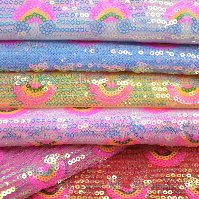 3mm Rainbow Sequin Glitter Fab – Sequin Fabric Panel recenzja i cena