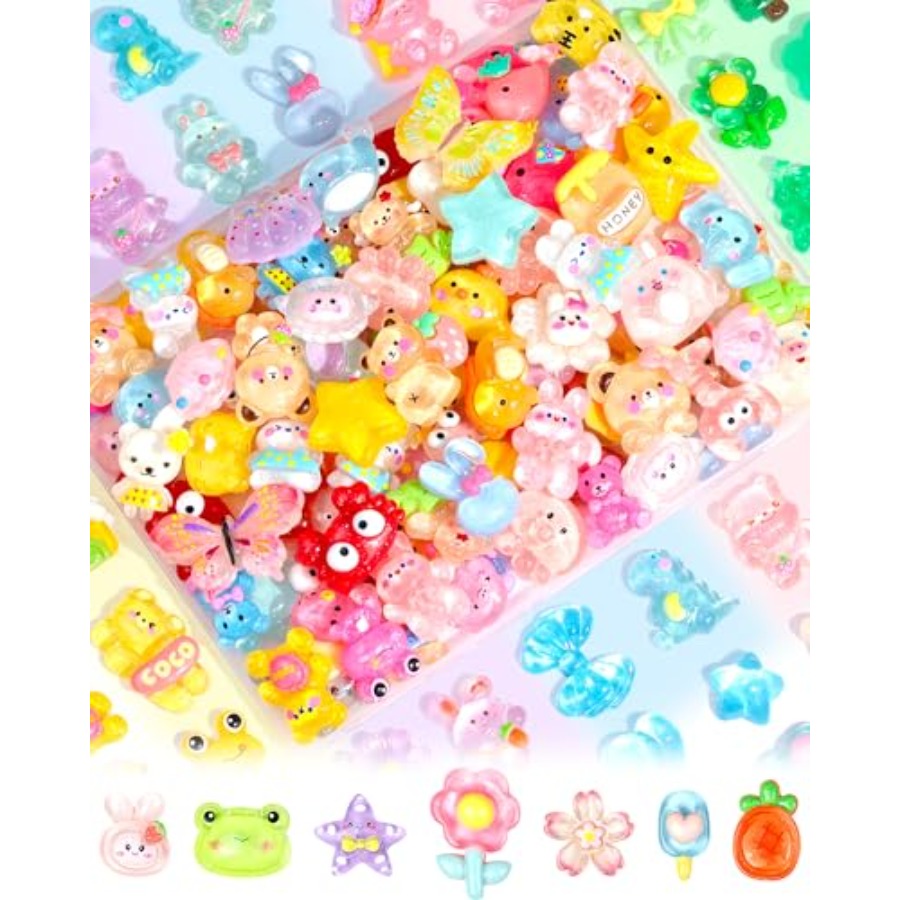 100PCS Cute Slime Charms Bulk  – Easter Craft Embellishment Set recenzja i cena