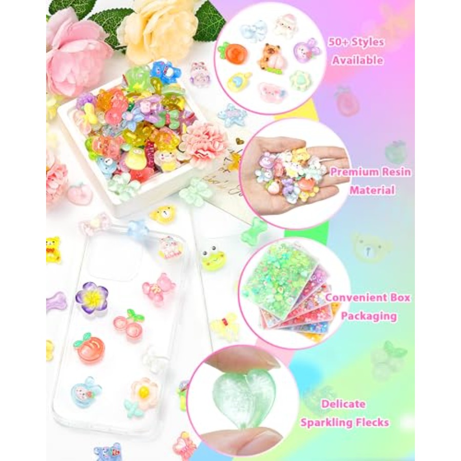 100PCS Cute Slime Charms Bulk  – Easter Craft Embellishment Set recenzja i cena
