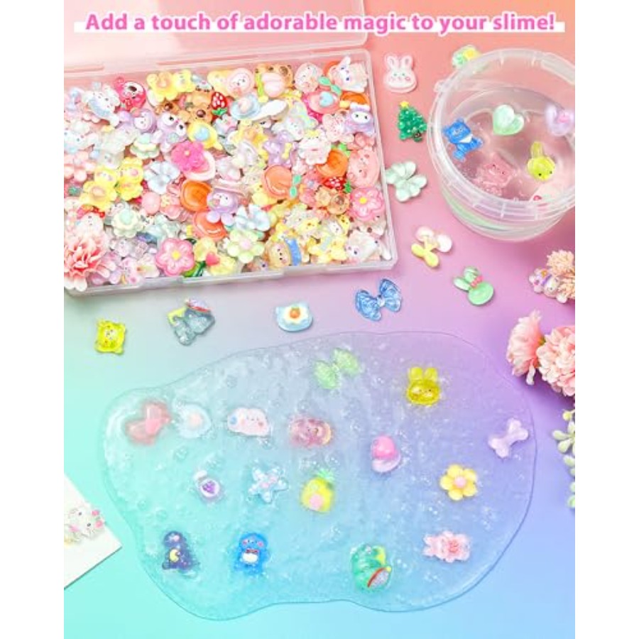 100PCS Cute Slime Charms Bulk  – Easter Craft Embellishment Set recenzja i cena