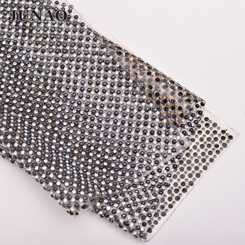 JUNAO 24*40cm Hotfix Pearl Rhi – Hotfix Rhinestone Sheet recenzja i cena